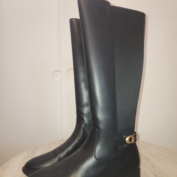 COACH Womens Faith Buckled Lug-Sole Black Leather from Macy’s - c025 - Picture 3 of 9